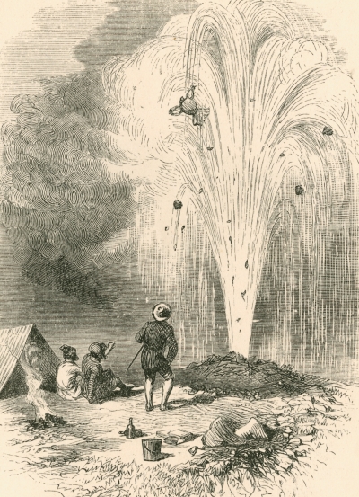 Engraving of the geyser eruption from Forbes’s book.