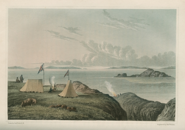 ‘View of the Arctic Sea, from the mouth of the Copper Mine River, midnight, July 20 1821’ by midshipman George Back