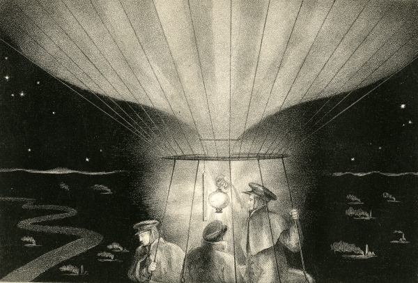 A nineteenth-century night balloon flight