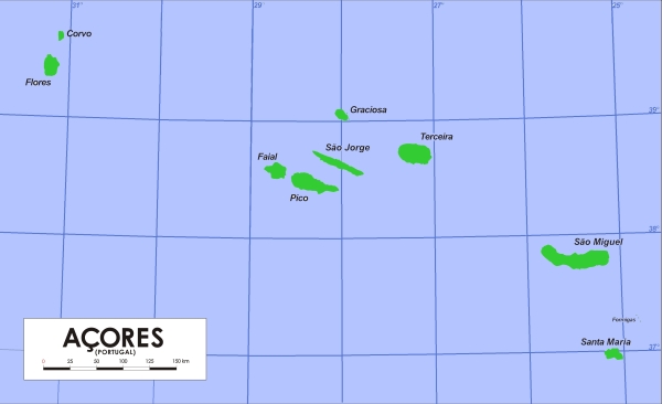 Map of the Azores (Wikimedia Commons)