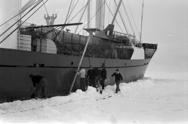 Excavating the MS Magga Dan from the sea ice