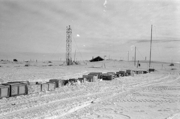 Store dumps and base hut at Shackleton