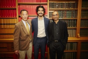 Professor Ken Ono,  Dev Patel and Venki Ramakrishnan