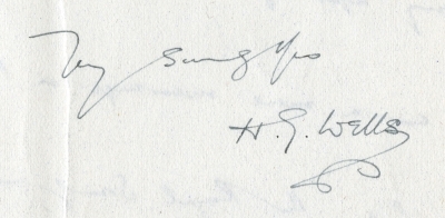 Signature of H.G. Wells (Royal Society CD/109)