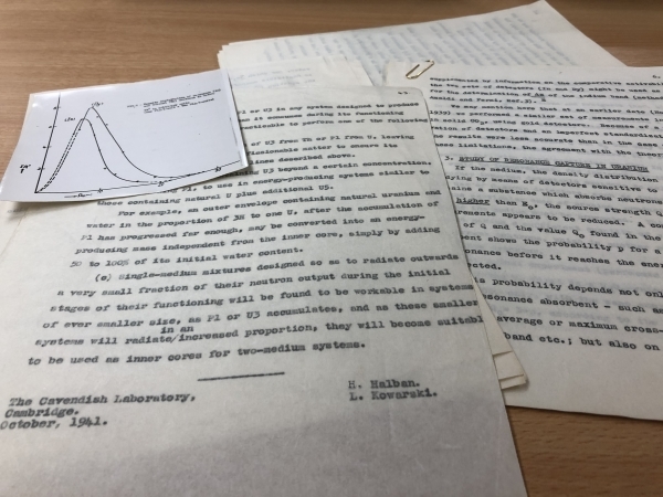 Pages from papers by Halban and Kowarski deposited with the Royal Society