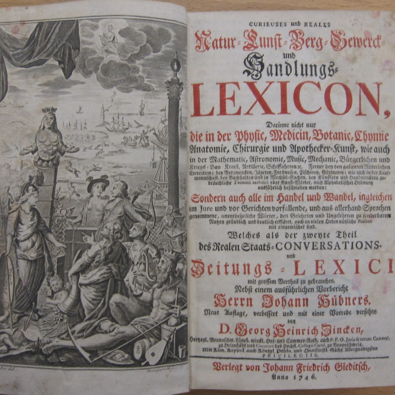 P.J. Marperger’s "Curious and Real Lexicon of Nature, Art, Mines and Trade"