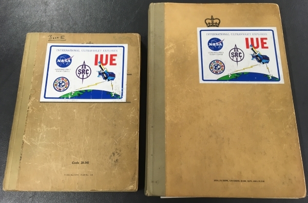 Sir Robert Wilson's International Ultraviolet Explorer notebooks: front covers