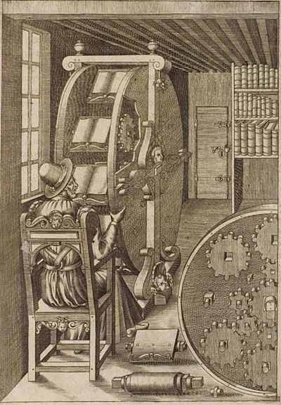 Agostino Ramelli’s book wheel (1588)