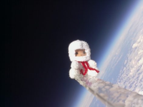 An image from a weather balloon at the edge of space