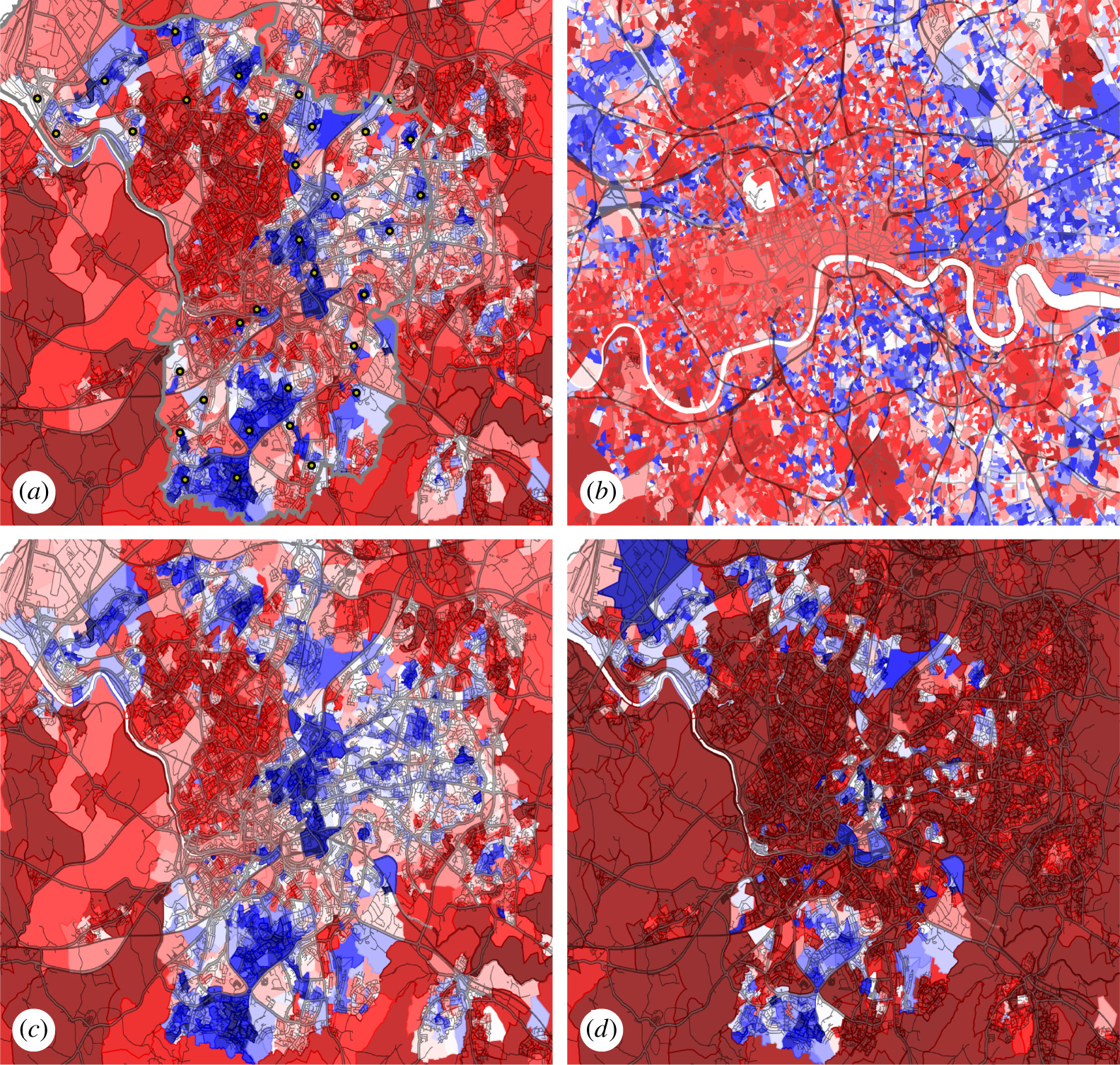 Social variables of urban areas in the UK
