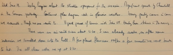 Bernard Lovell’s diary entry for June 19, 1940