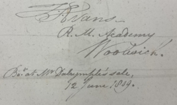 Ownership inscription in the Royal Society Library's copy of 'Astronomiae instauratae mechanica' by Tycho Brahe 