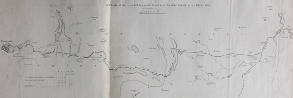 John Smeaton’s plan of the proposed route for the Basingstoke Canal