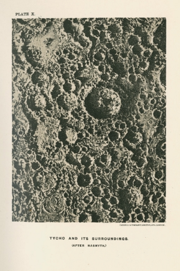 Tycho crater on the Moon, from ‘The story of the heavens’ by Robert Stawell Ball (1913)