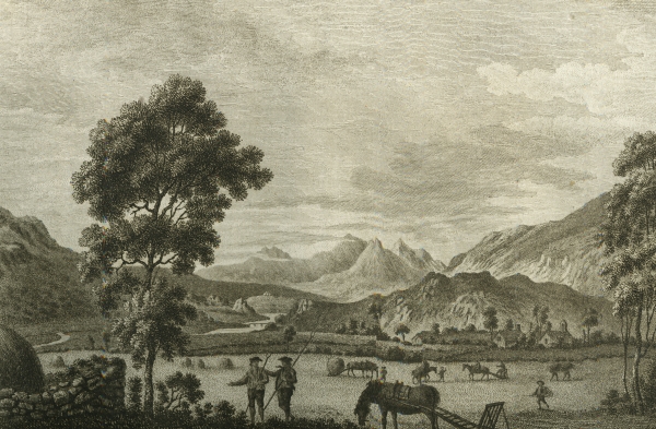 ‘The summit of Snowdon from Capel Cerig’ by Moses Griffith, 1781