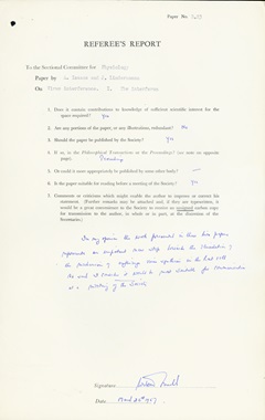 Report form and guidance 1900s – this 1957 report is based on Filon’s revisions.
