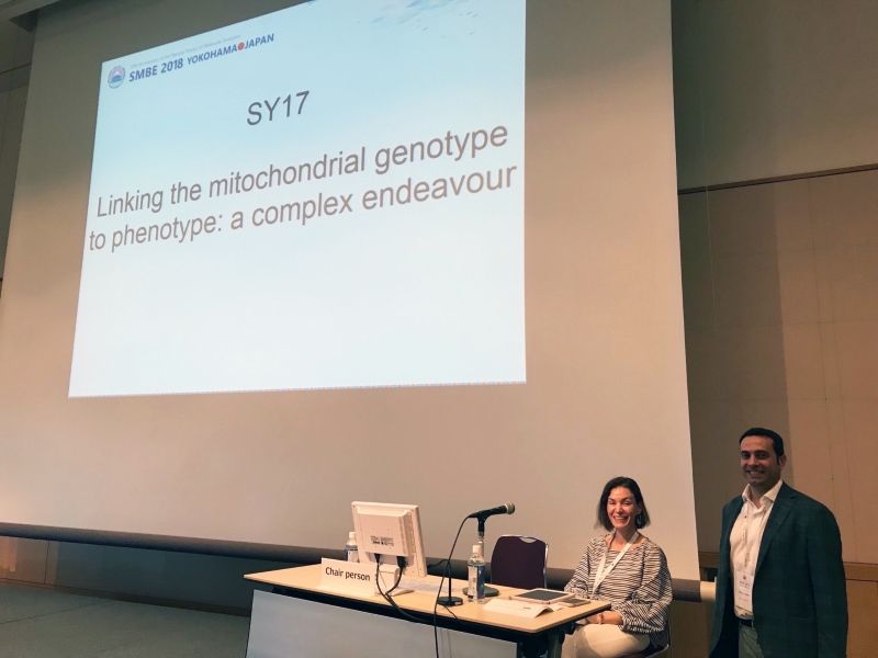 Liliana Milani and Fabrizio Ghiselli chairing a symposium at the SMBE meeting.