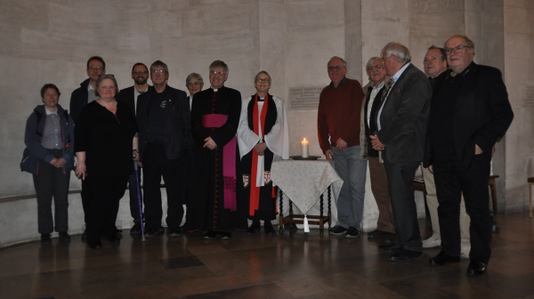 The unveiling of the Papin memorial plaque