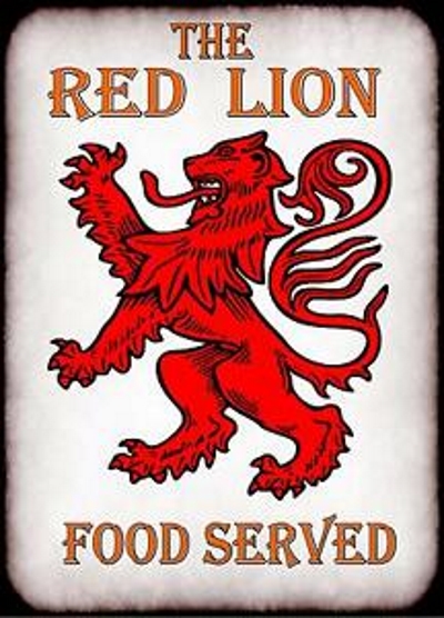 A typical Red Lion pub sign