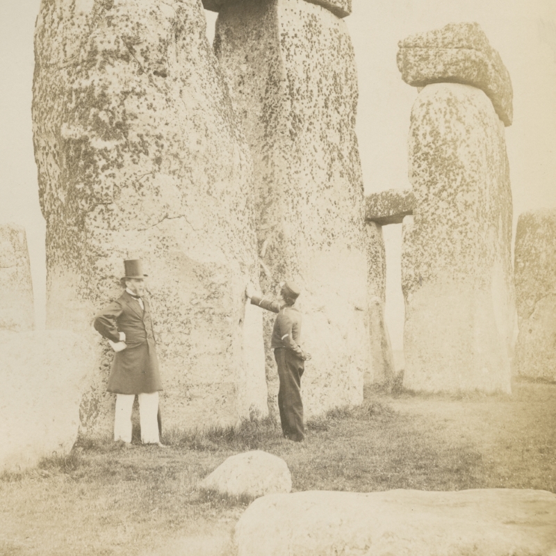 Plate 6 (Trilithons B and C) from 'Plans and photographs of Stonehenge' by Henry James FRS, 1867 (detail)