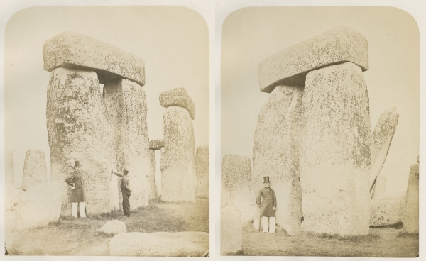 Plates 6 ('Trilithons B and C') and 5 ('Trilithon B') from 'Plans and photographs of Stonehenge' by Henry James FRS, 1867