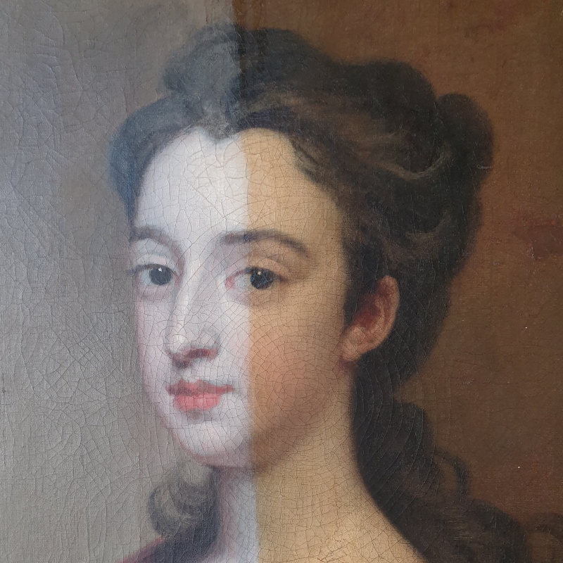 Portrait of a Lady (possibly Mary Wyche) during conservation