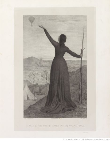 Puvis de Chavannes’s Le Ballon, painted during the Siege of Paris and getting at this idea of the balloon as an emotive technology. 