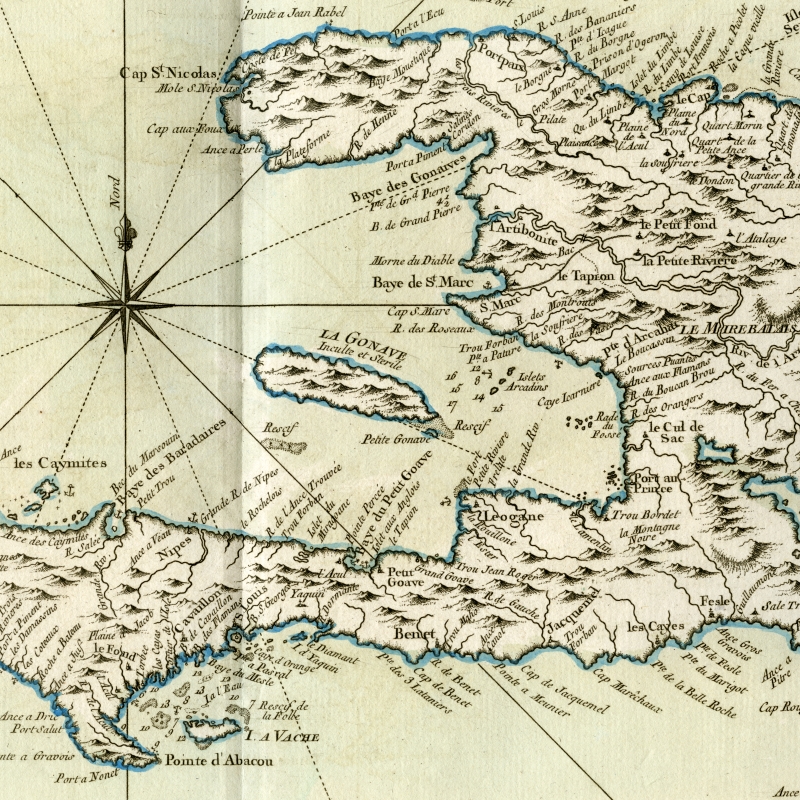 Saint-Domingue - now Haiti - in 1762 (detail)