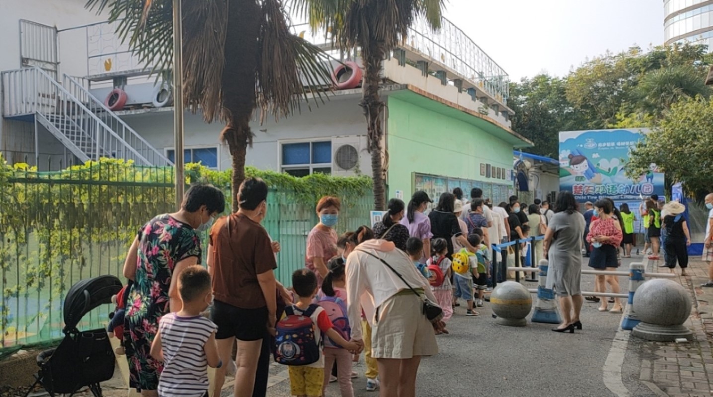 the first day of a kindergarten in Wuhan after lockdown was lifted in Wuhan