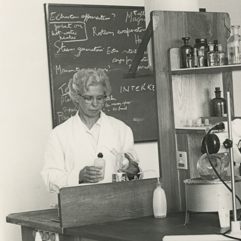 Rita Cornforth in her laboratory, ca.1960s (detail)