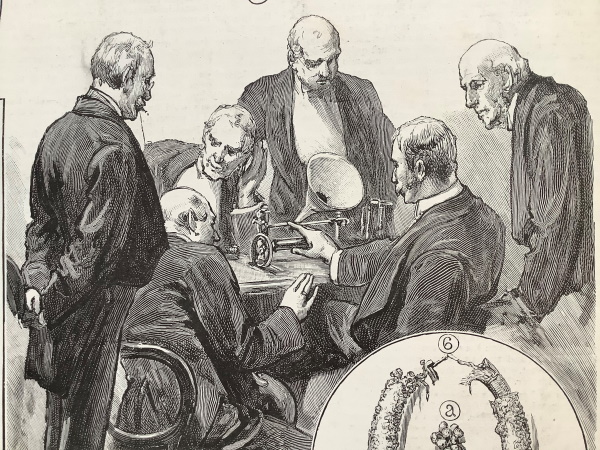 Graphophone at the Royal Society, 1889