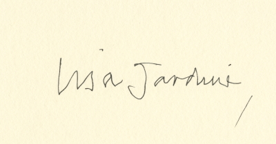 Signature of Lisa Jardine, 2015