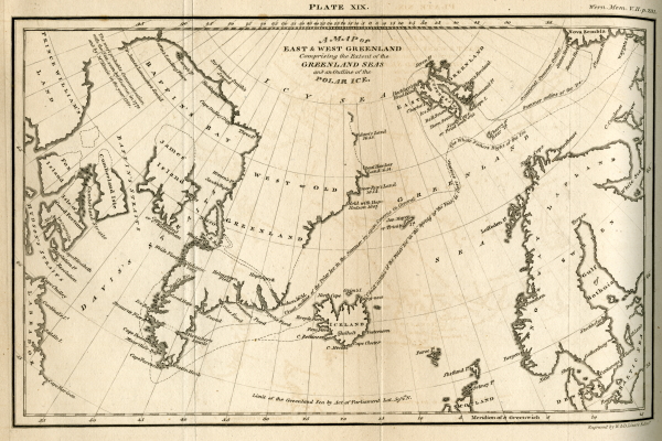 Map of Greenland, after William Scoresby FRS, 1818