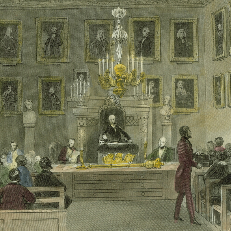 A meeting of the Royal Society at Somerset House c.1844