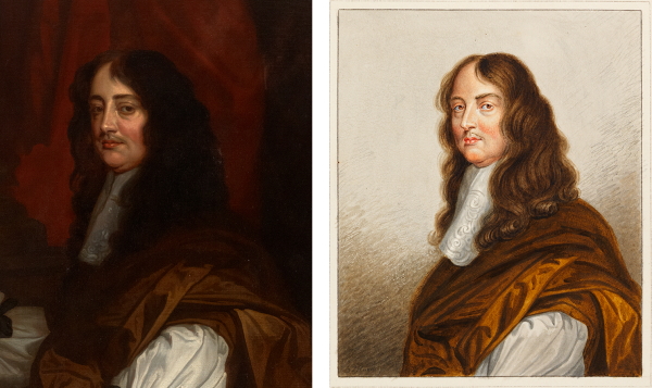 William Brouncker by Peter Lely c.1674, and by George Perfect Harding, c.1838