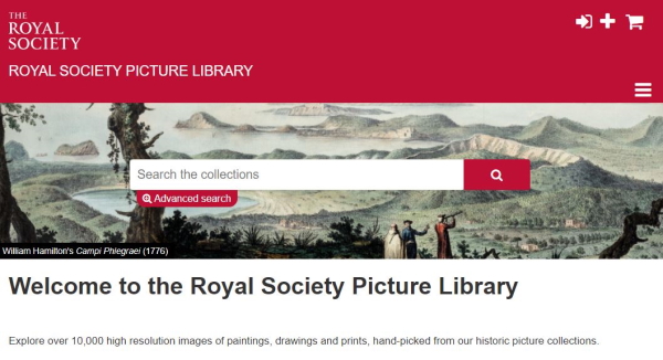 New Royal Society Picture Library homepage