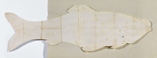 Herring cut-out sent to the Royal Society in 1663