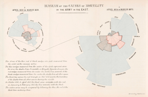 Data 'coxcombs' by Florence Nightingale (Credit: Wellcome Collection)