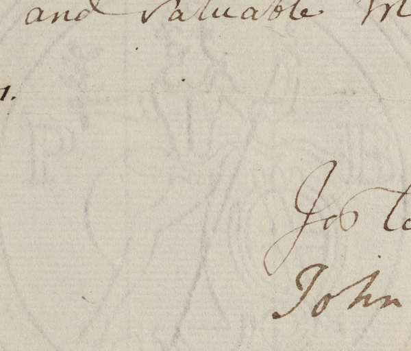 Watermark on Edward Forster’s election certificate, 1801