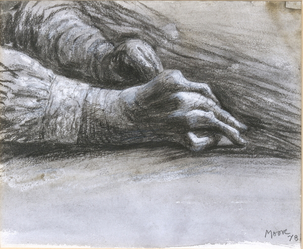 Dorothy Hodgkin’s hands by Henry Moore, 1978. Reproduced by permission of The Henry Moore Foundation.
