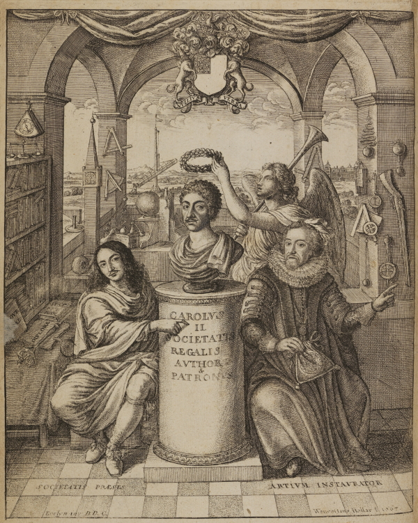 Frontispiece to Thomas Sprat's 'History of the Royal-Society of London' (1667)