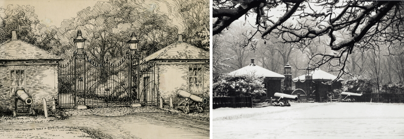 Cannon Gate, Bushy Park, by Lady Kathleen Stannus Robertson, with a photograph of the same, 1900
