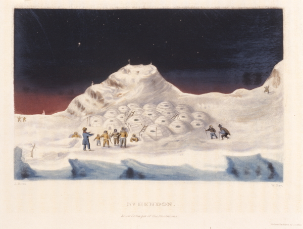 An Inuit village, from John Ross's 'Narrative of a second voyage...', 1835