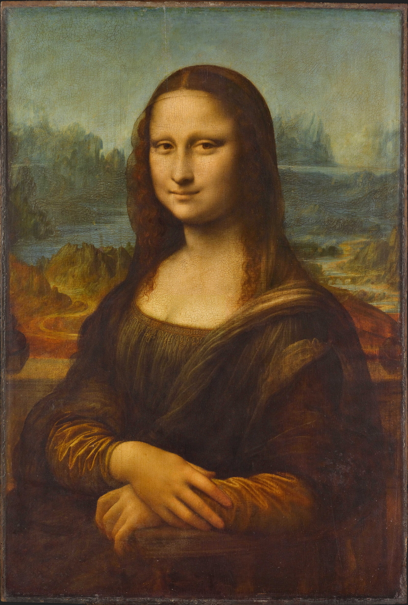Mona Lisa by Leonardo da Vinci, photographed by the MusÃ©e du Louvre, Paris (Wikimedia Commons)
