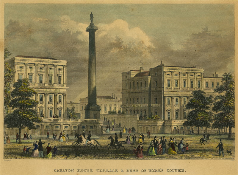 ‘Carlton House Terrace & Duke of York’s Column, from St. James’s Park’, ca. late nineteenth century. 