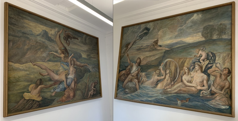 'Wind' and 'Water': frescoes by George Frederick Watts, 1854-5 (courtesy of Malvern College)