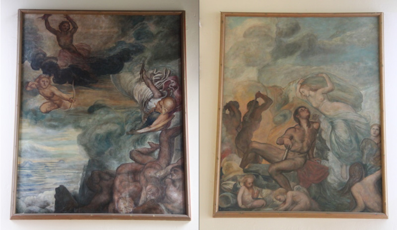 'Air' and 'Fire': frescoes by George Frederick Watts, 1854-5 (courtesy of Malvern College)