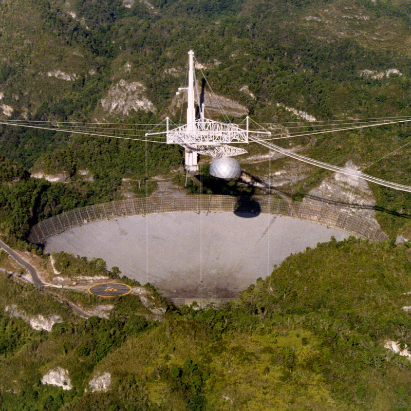 Aerial view of the Arecibo Observatory (Courtesy of the Arecibo Observatory, a facility of the NSF)