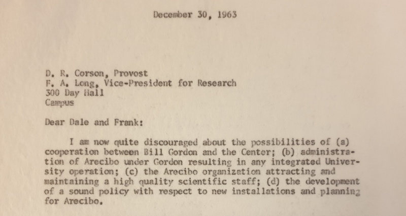 Letter from Thomas Gold, 30 December 1963