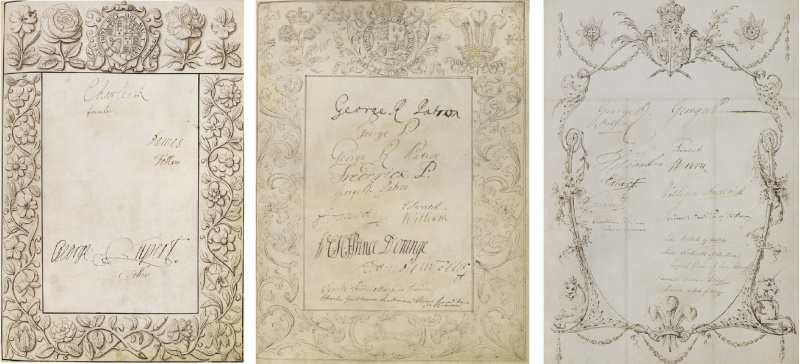 Royal Society Charter Book: the first three Royal pages